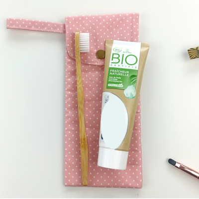Étui à brosse à dents imperméable en coton enduit Oeko-Tex – multiusage voyage